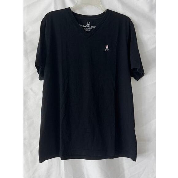 Psycho Bunny Men’s 2XL (7) Black V-Neck T-Shirt Pima Cotton Logo Tee - Picture 10 of 12